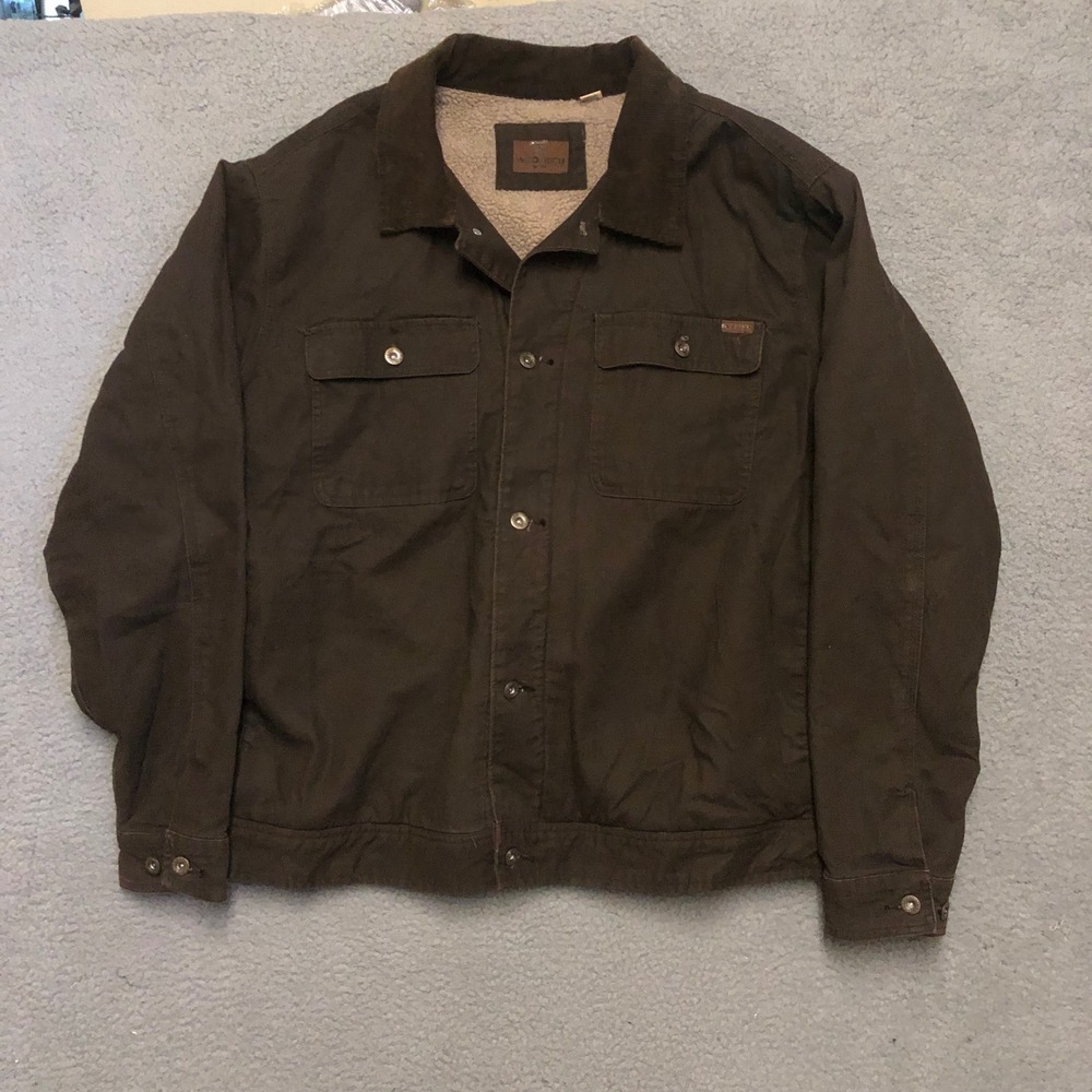 Woolrich Vtg Brown Canvas Sherpa Lined Work Jacket XXL Gorpcore